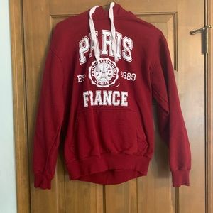 Paris France Red Sweatshirt